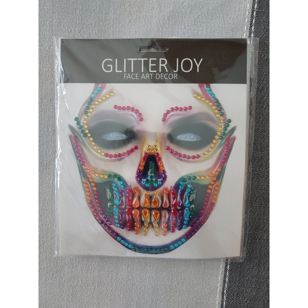 Glitter Joy Face Art Decor Rhinestone Skull Clown Festival Jewels 6 Pack NEW